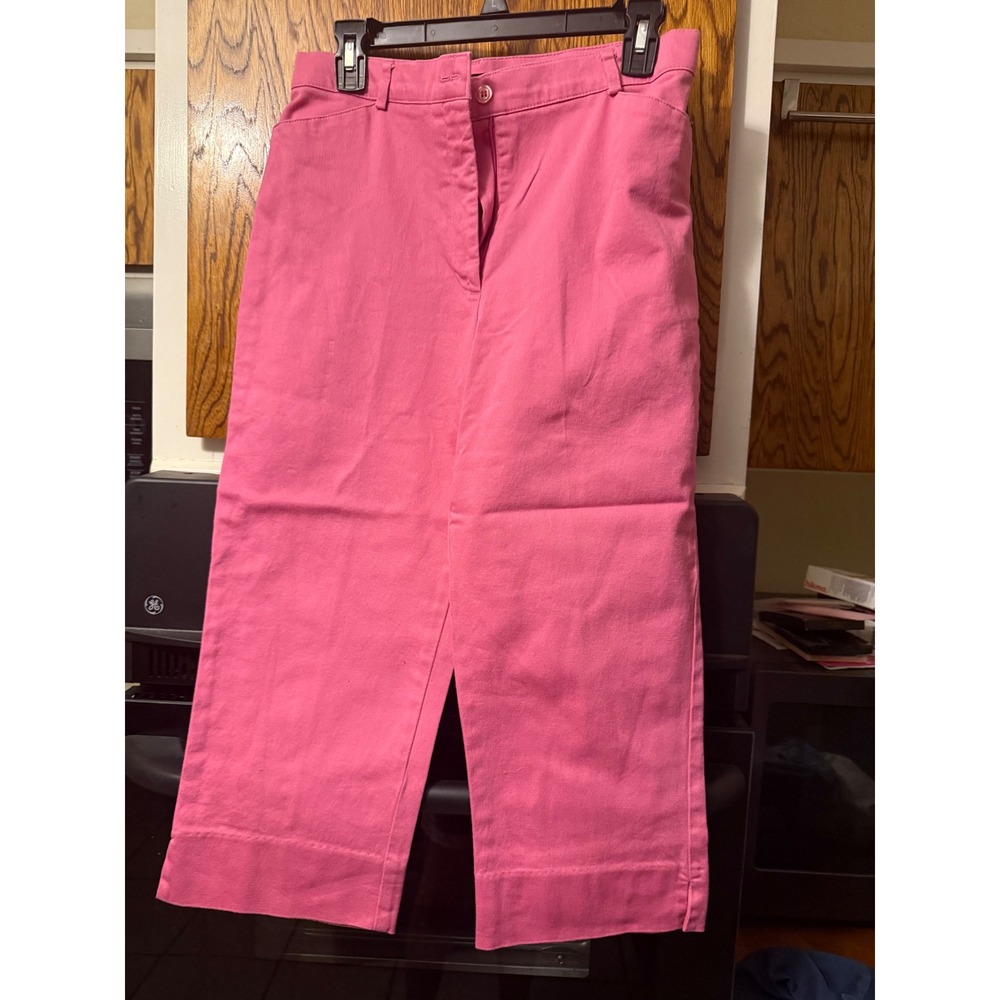 Tribal Pink Stretch Cotton Crop Pants Women Size 8 Straight Leg 26600-60